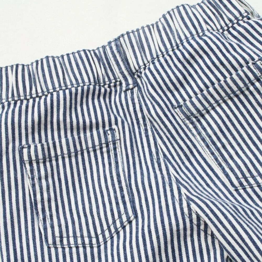 BOYS 4 SEERSUCKER SHORTS BLUE WHITE STRIPED w POCKETS GOOD CONDITION SUMMER PLAY